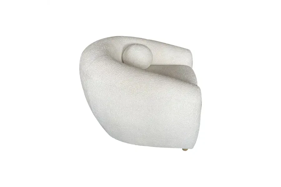 Modern white atelier boucle accent armchair