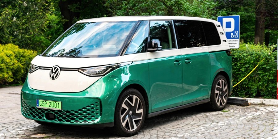 New electric minivan car ID. Buzz Volkswagen