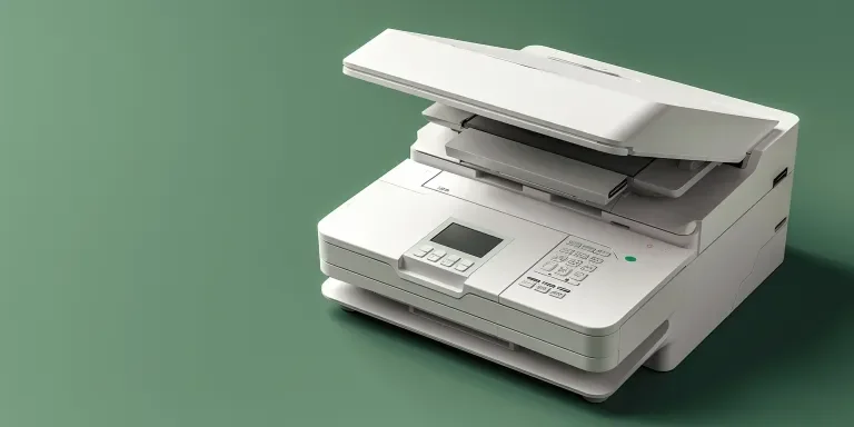 Photo of a white multi-function printer
