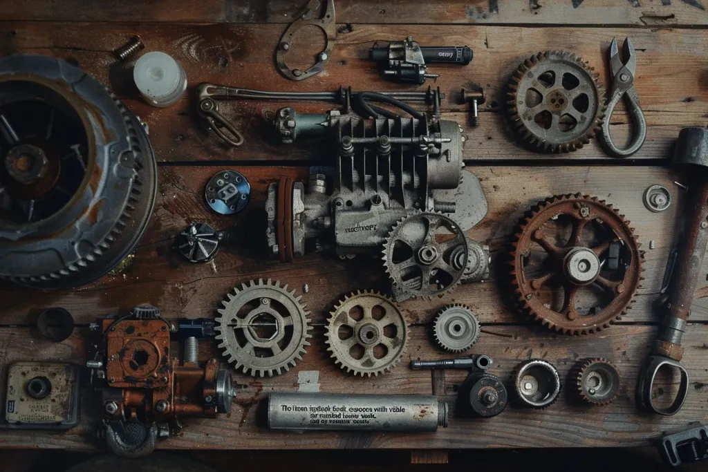 Photograph of various car parts