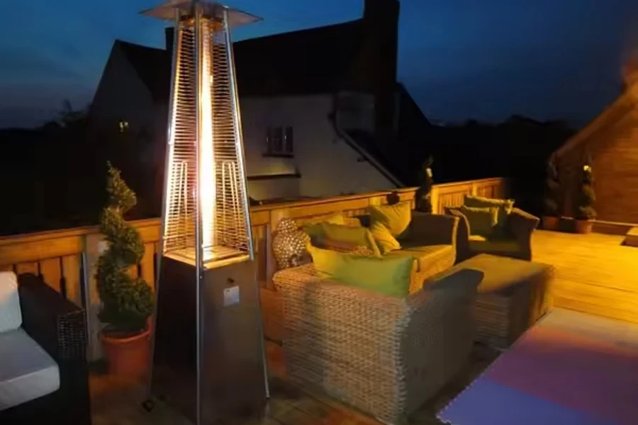 Pyramid-designed butane-burning patio heater