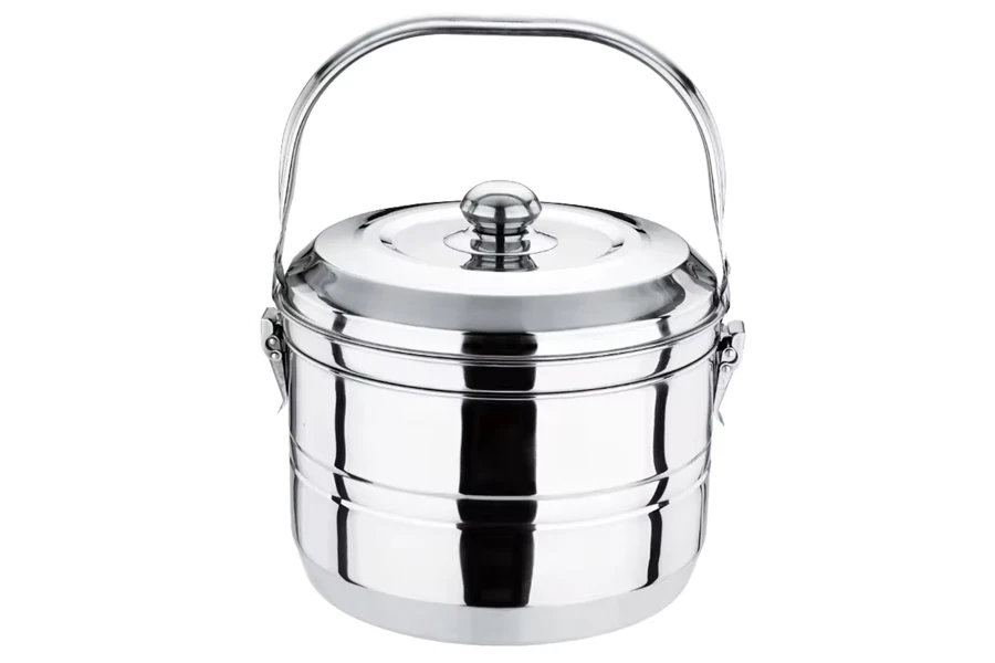 Silver stainless steel thermal cooker