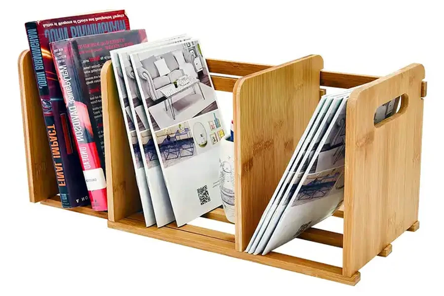 Small, adjustable wooden bookcase for the bedroom or home office