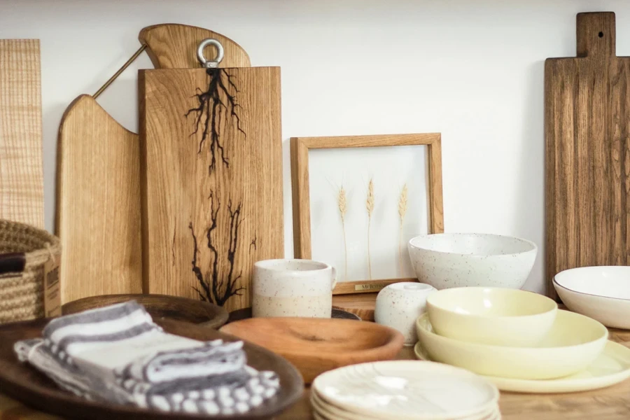 Teacup set on a wooden table