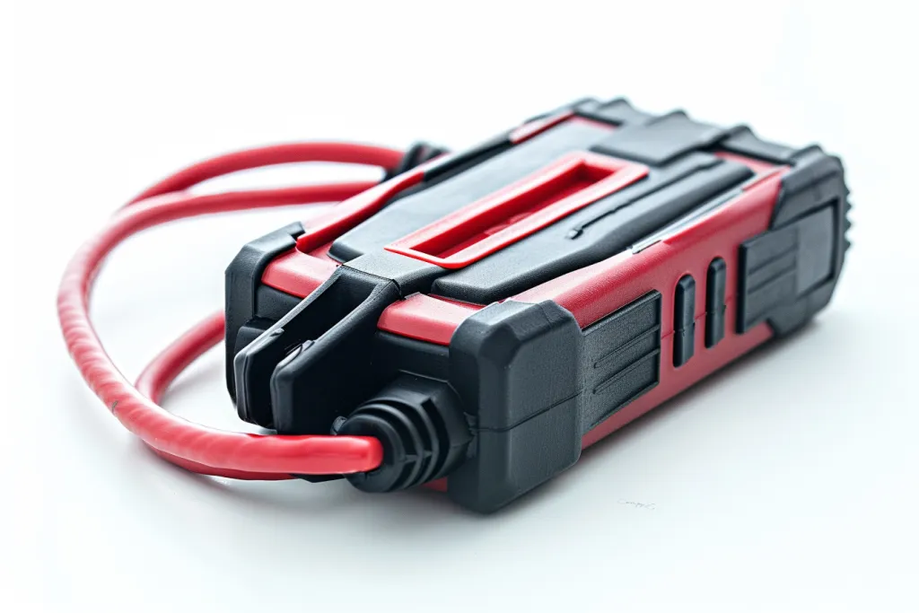 The charger has two wires in the style of red