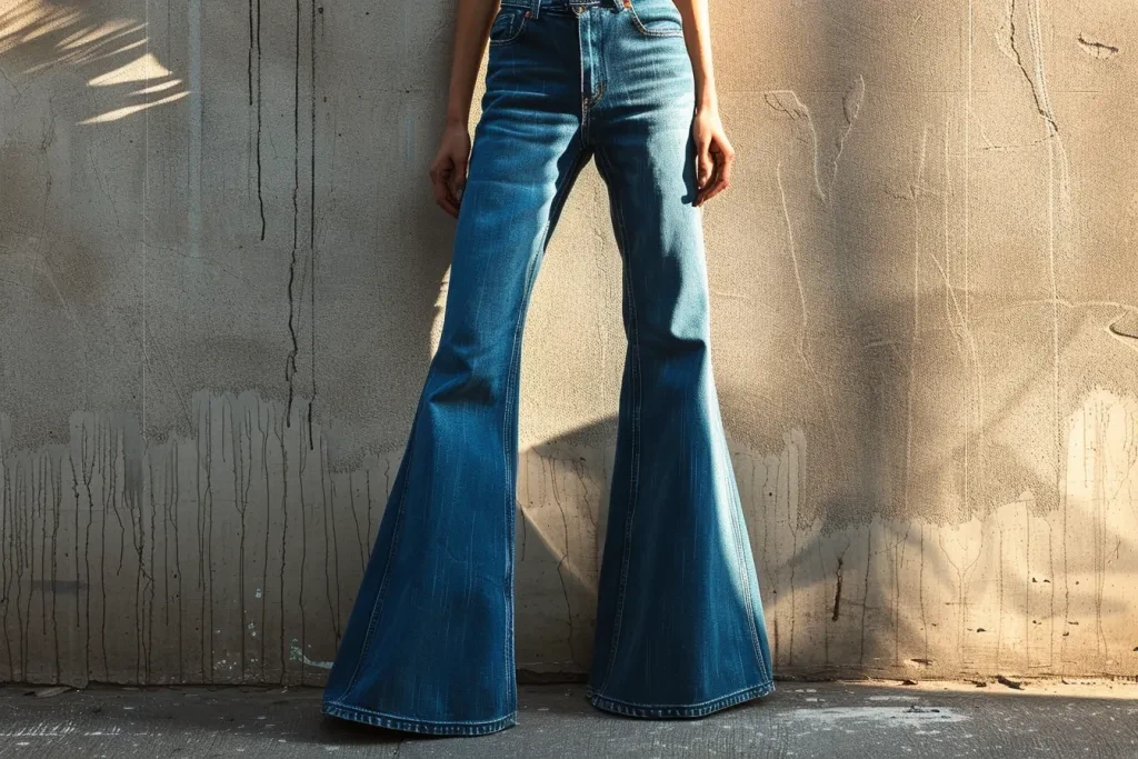 The women's jeans with flared legs