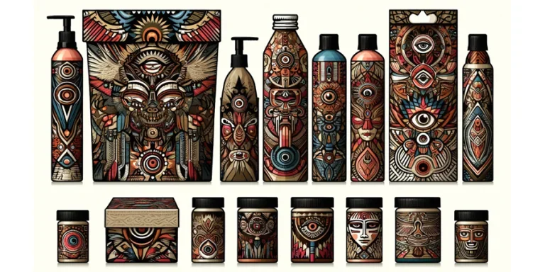 Totem verpakking boks en totem verpakking bottel