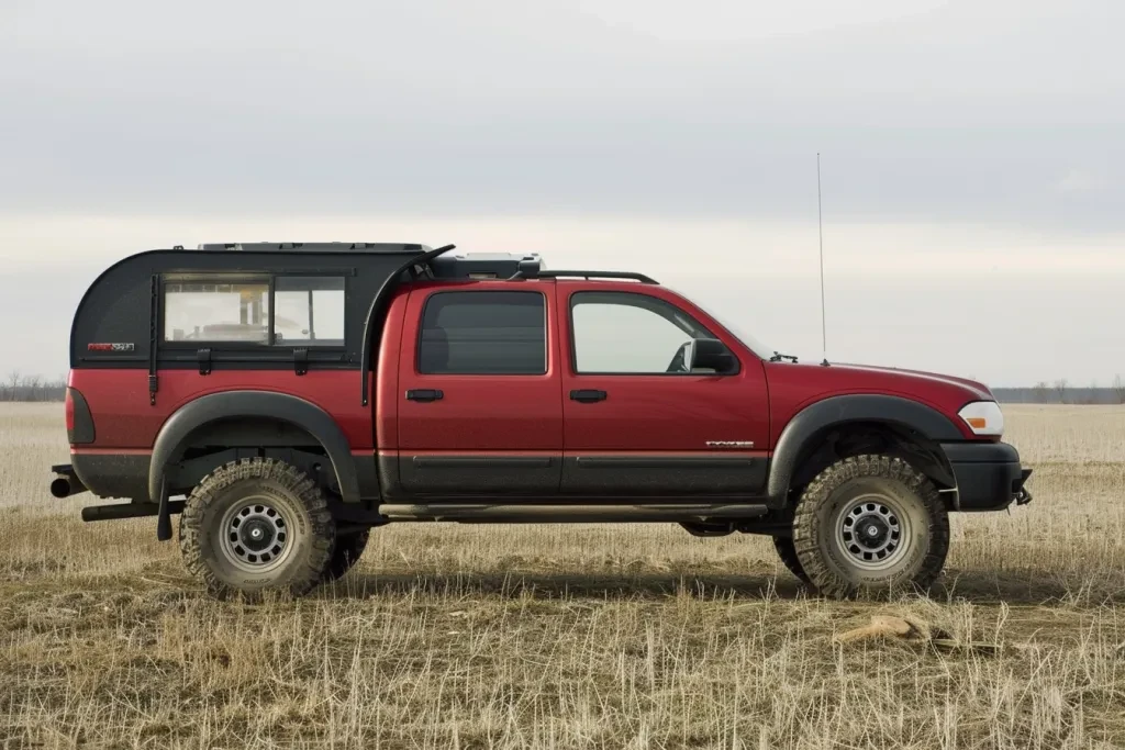 Truck with black cargo bed