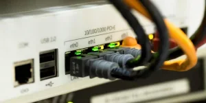 White Switch Hub Turned on