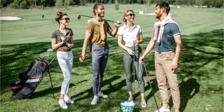 Young friends on the golf course