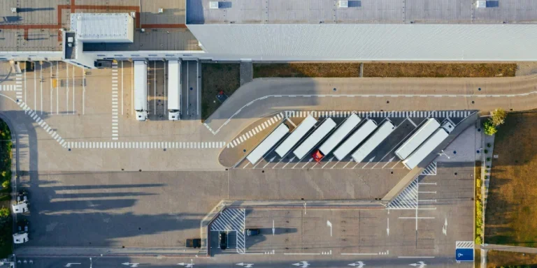 aerial view of a distribution center