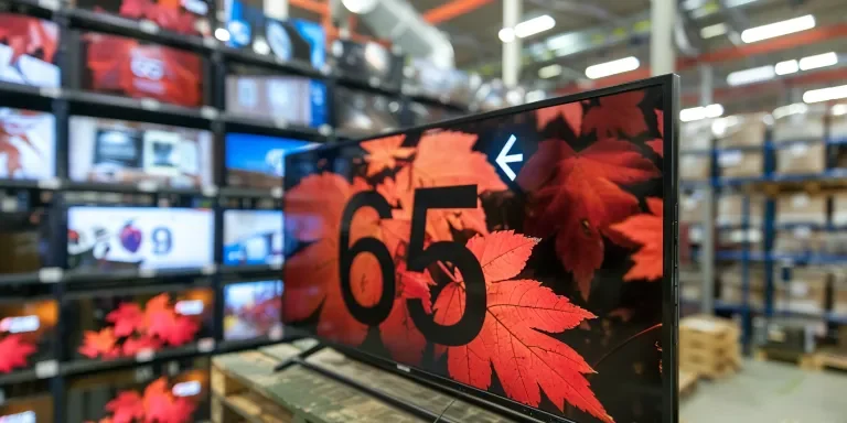 A black flat screen television