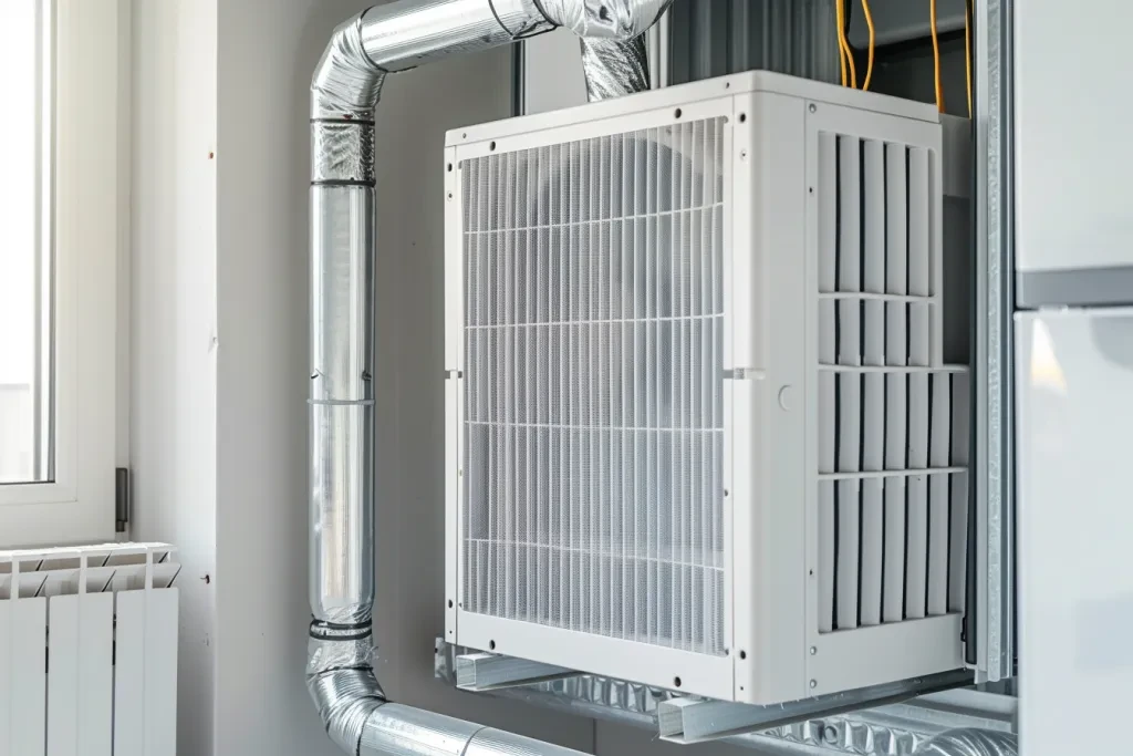 A clean air filter on top of an fan polyline