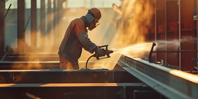 A person holding an airless sanding machine