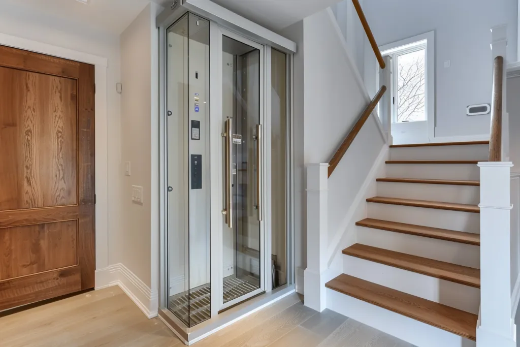 A photo of an indoor home lift