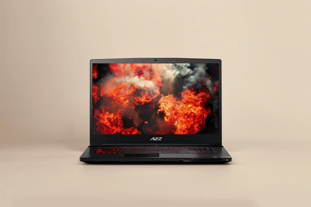 A photo of an open black acer laptop