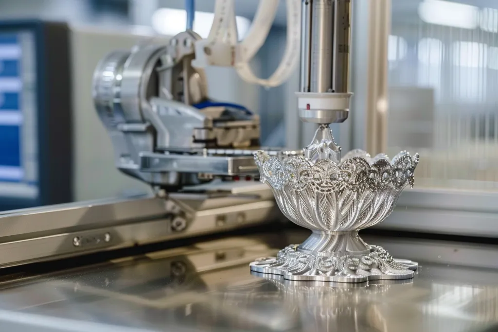 A silver part was being 3D printed