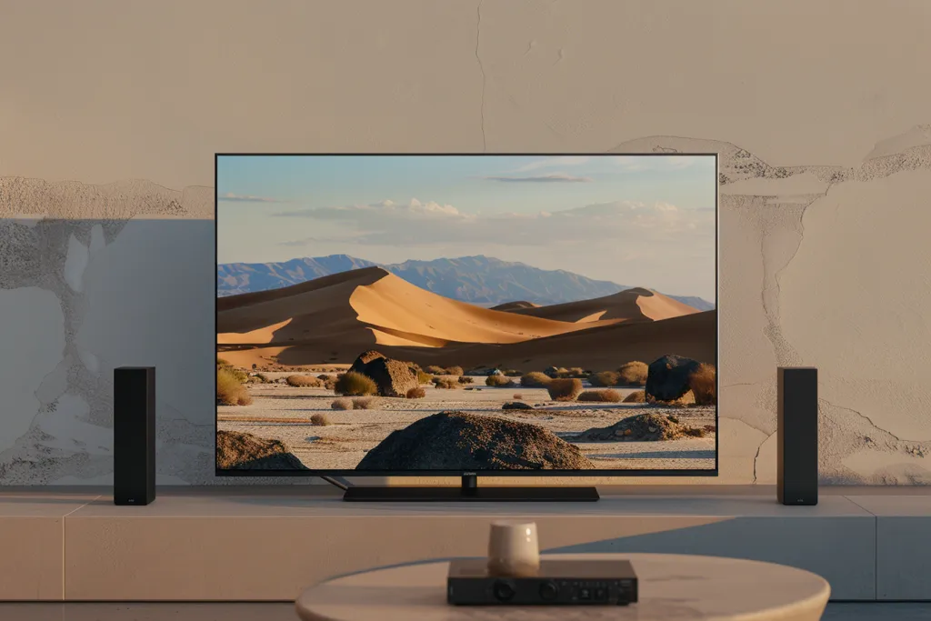 A sleek and modern flatscreen television set