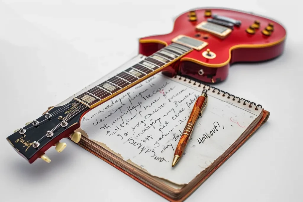 red electric guitar on white background