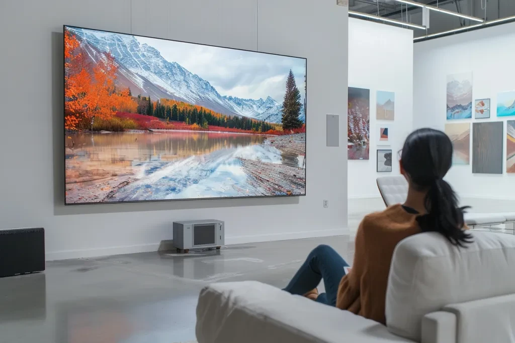 In the white minimalist room