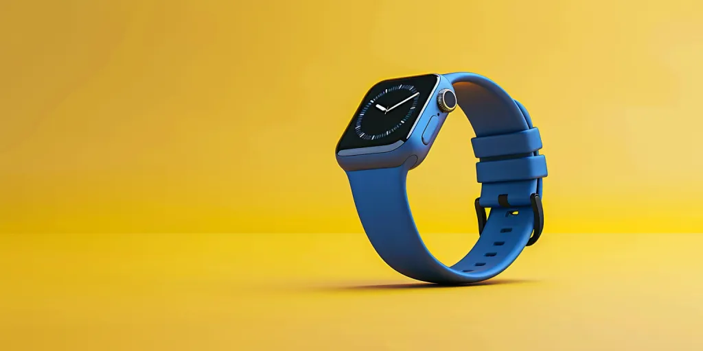 Photo of a blue smartwatch