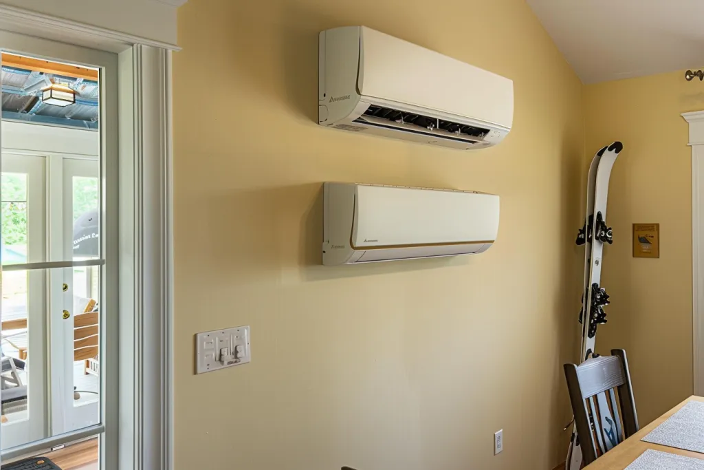 Photograph of an Aourage brand wall mounted air conditioner