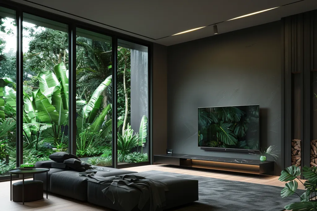 Photograph of an oversized smart TV set