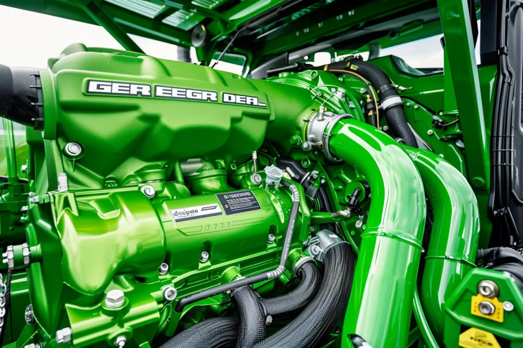 The engine of green color