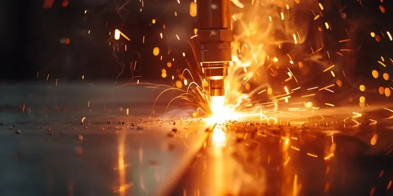 The tungsten diboride welding torch is being used on a stainless steel plate