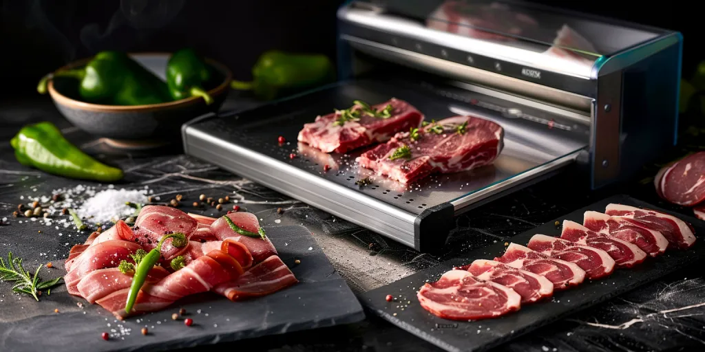 This meat rolling machine is made of stainless steel