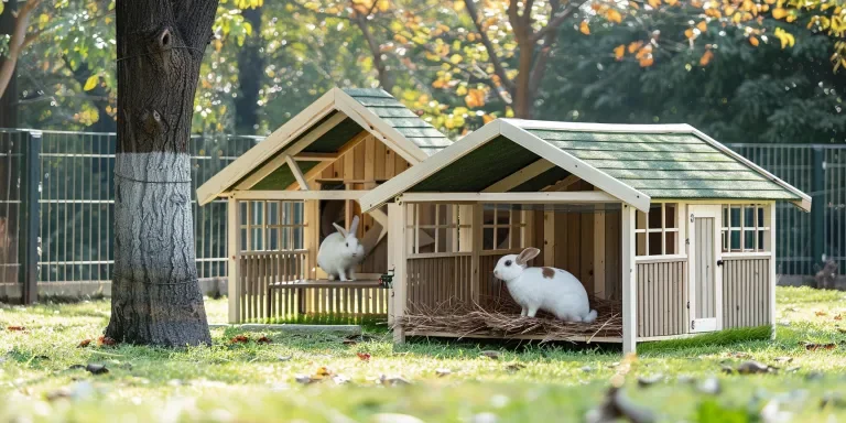elegant rabbit hutch with two doors