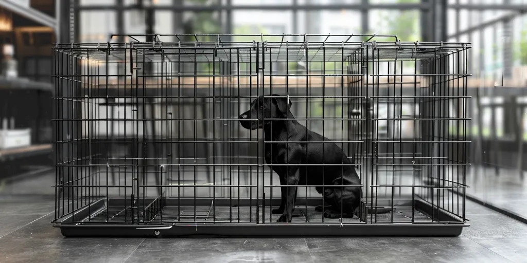a large dog crate