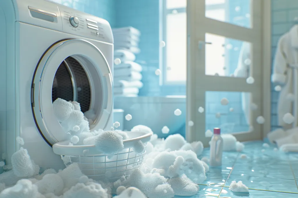 Washing machine with lots of foam