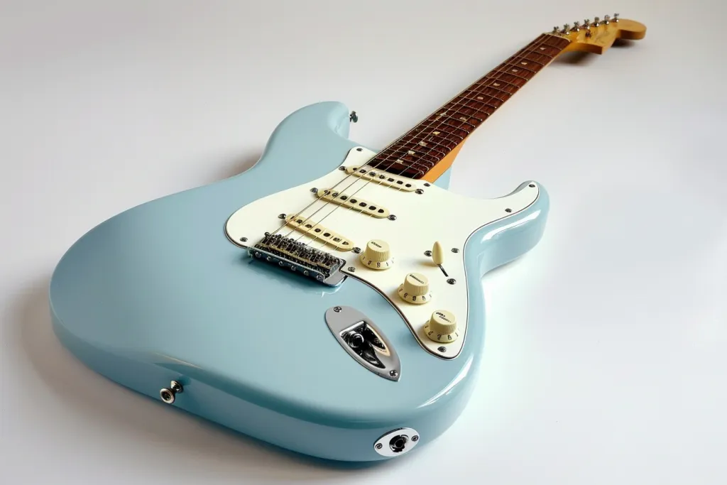 a photo of an electric guitar, simple design