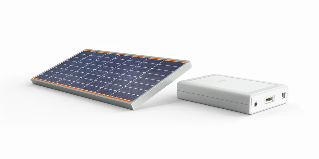a solar panel and power bank