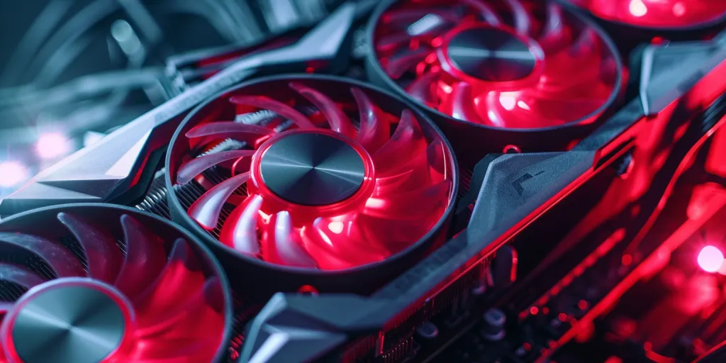 graphics card with red lights