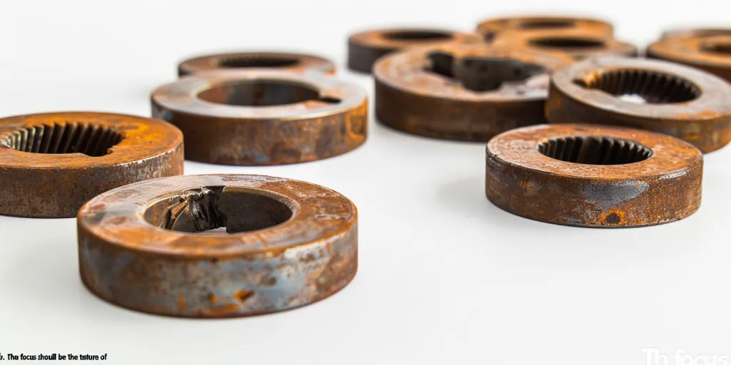 An Oiled forms flat washers with beam of steel material