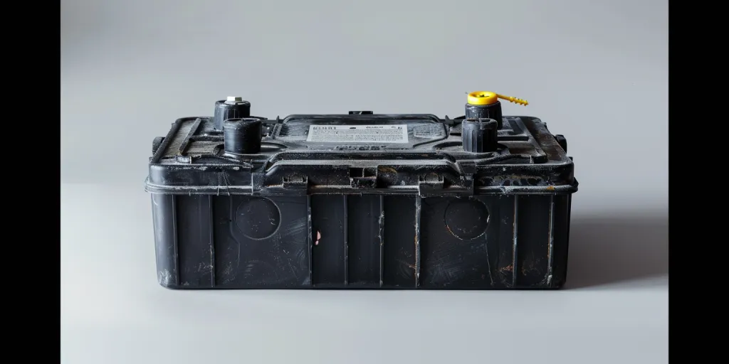 Realistic photograph of a car battery