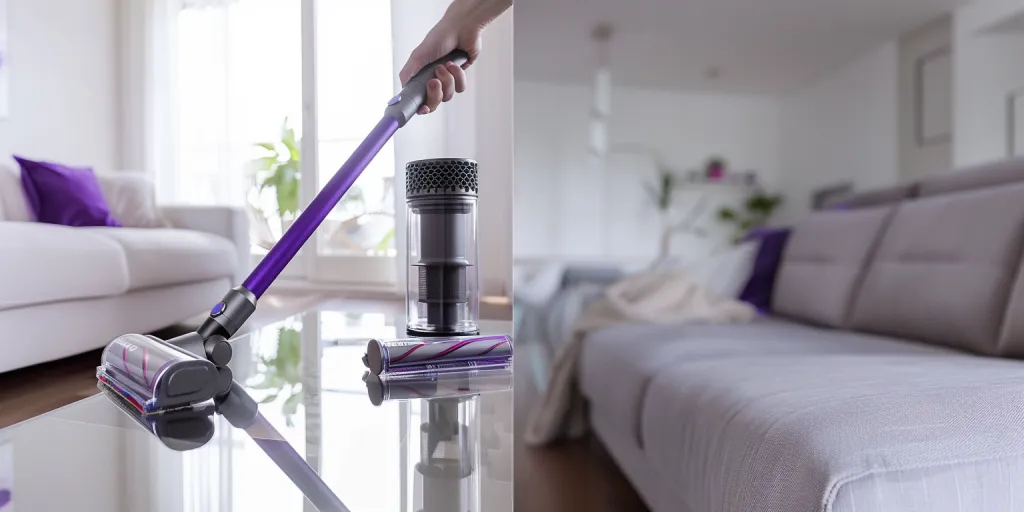 an image shows cordless vacuum cleaner