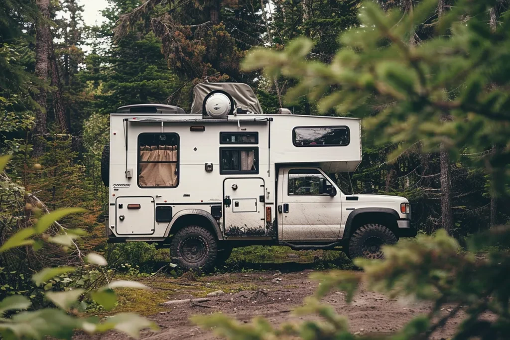 black small truck camper