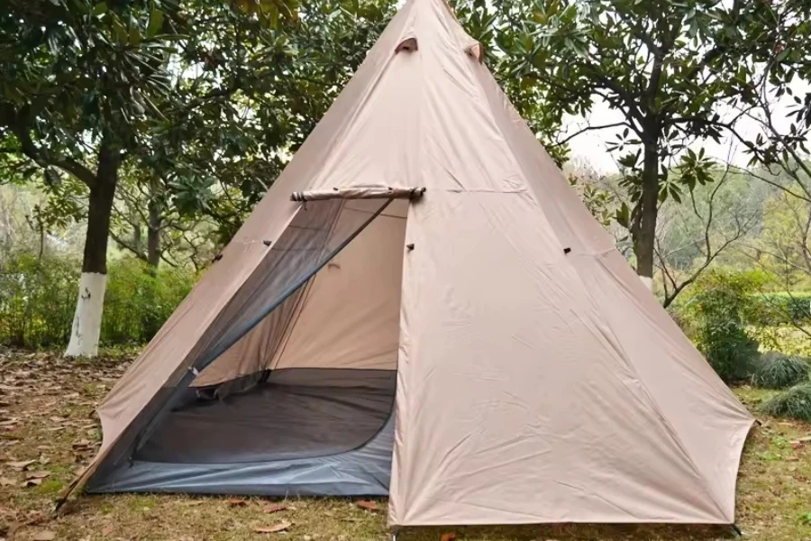 brown pyramid tent