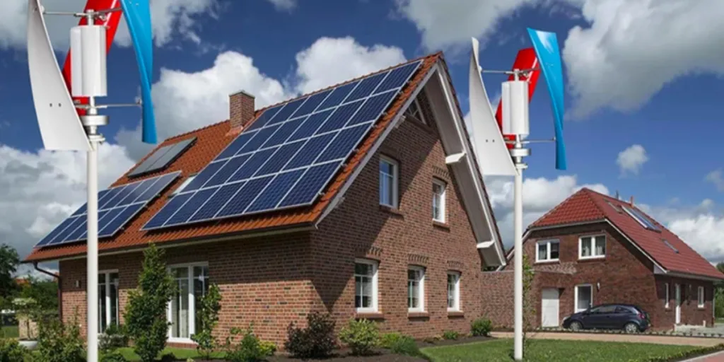home with a wind and solar hybrid power system