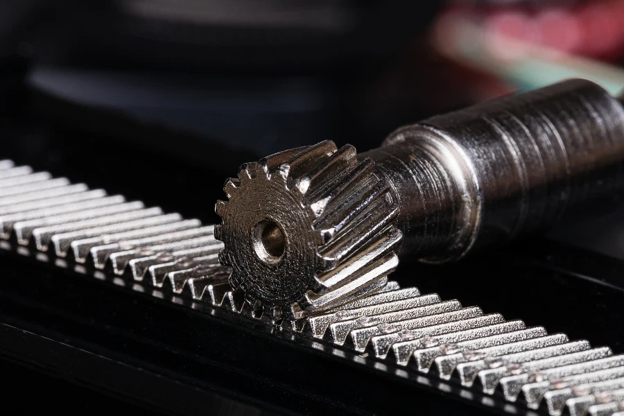 Linear Rack gear with a pinion gear
