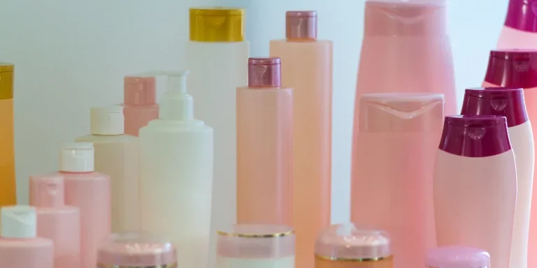Set of blank cosmetic tubes on white background