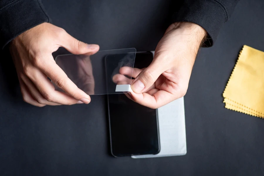 Man cleaning the phone