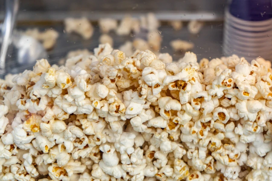 Popcorn in a popcorn maker
