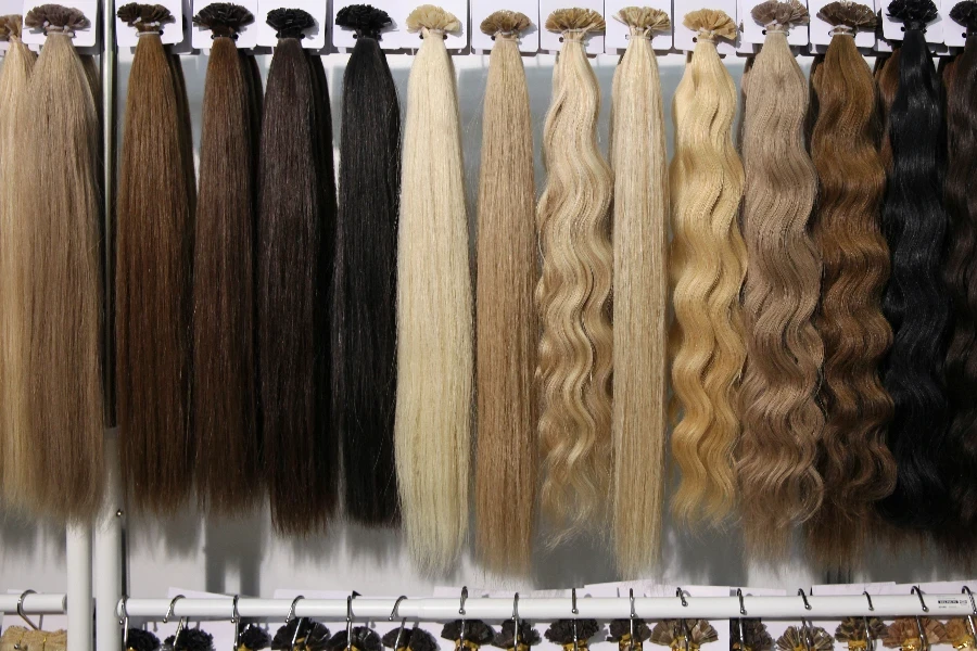 Samples of long hair
