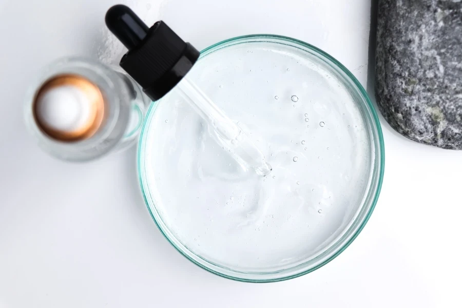 white liquid or raw material for skin care product
