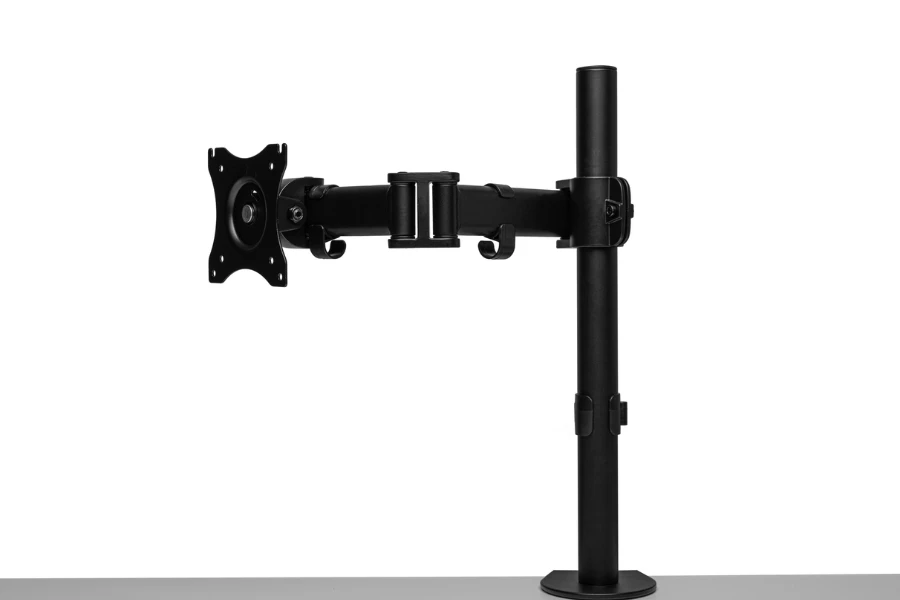 Desktop monitor mount isolated on a white background