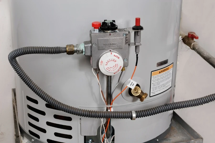 Water temperature controls on a hot water heater
